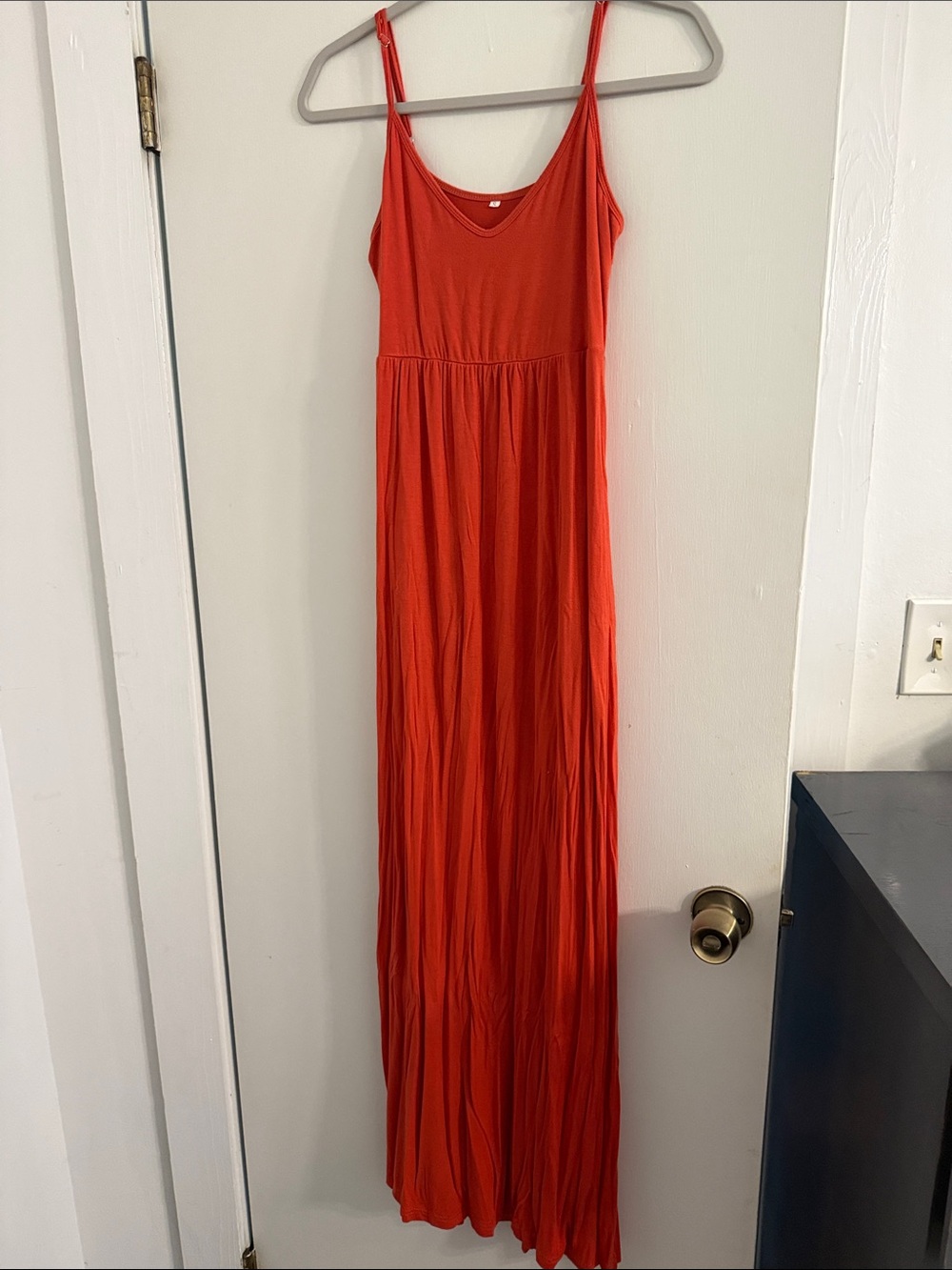 Orange/Red Spaghetti-Strap Maxi Dress - Brand: